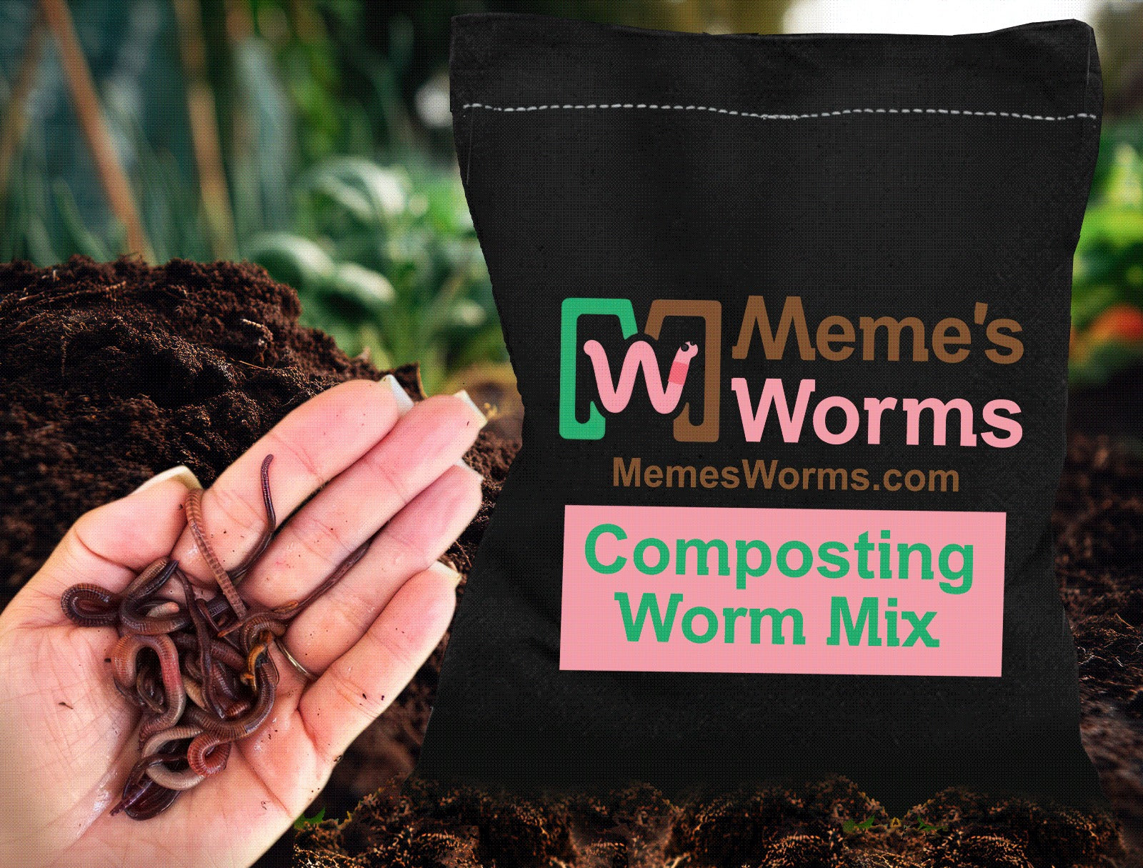 Composting Worm Mix -Red Wigglers and European Nightcrawlers