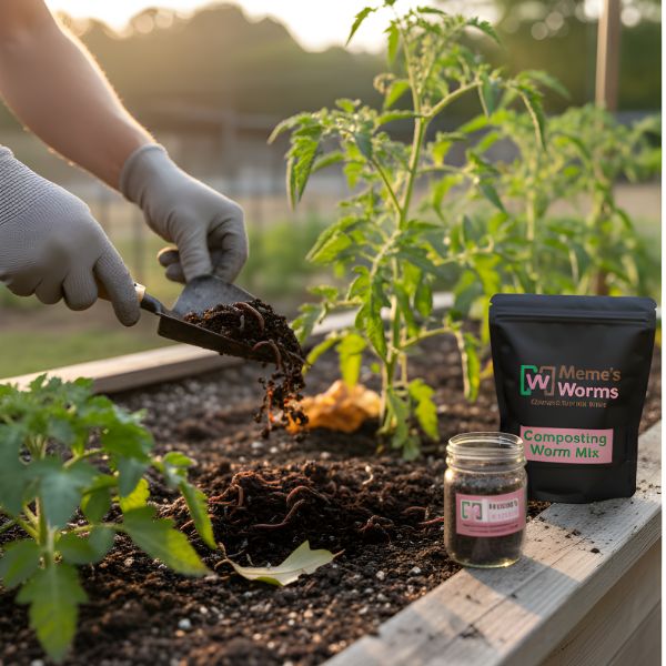 Composting Worm Mix -Red Wigglers and European Nightcrawlers