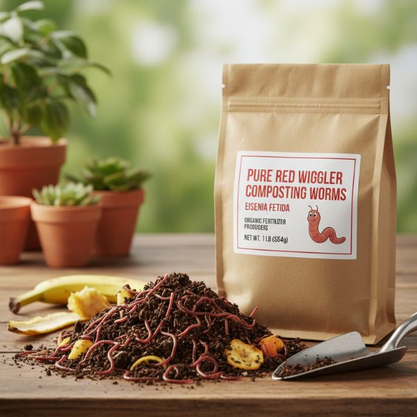 Pure Red Wiggler Composting Worms EISENIA FETIDA