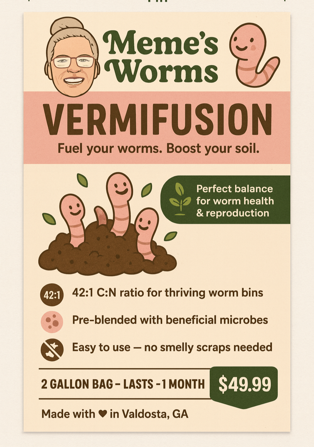 Memes VermiFusion Blend Worm Bedding